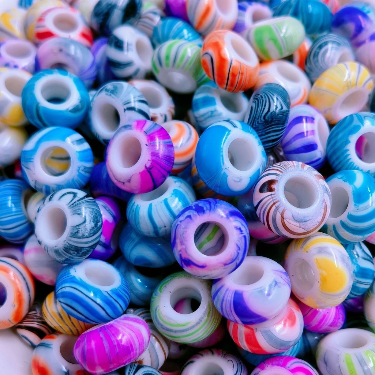 Bulk Big Hole Decorative Spacer Beads Wholesale DIY Craft Parts for Braided Rope Ornaments