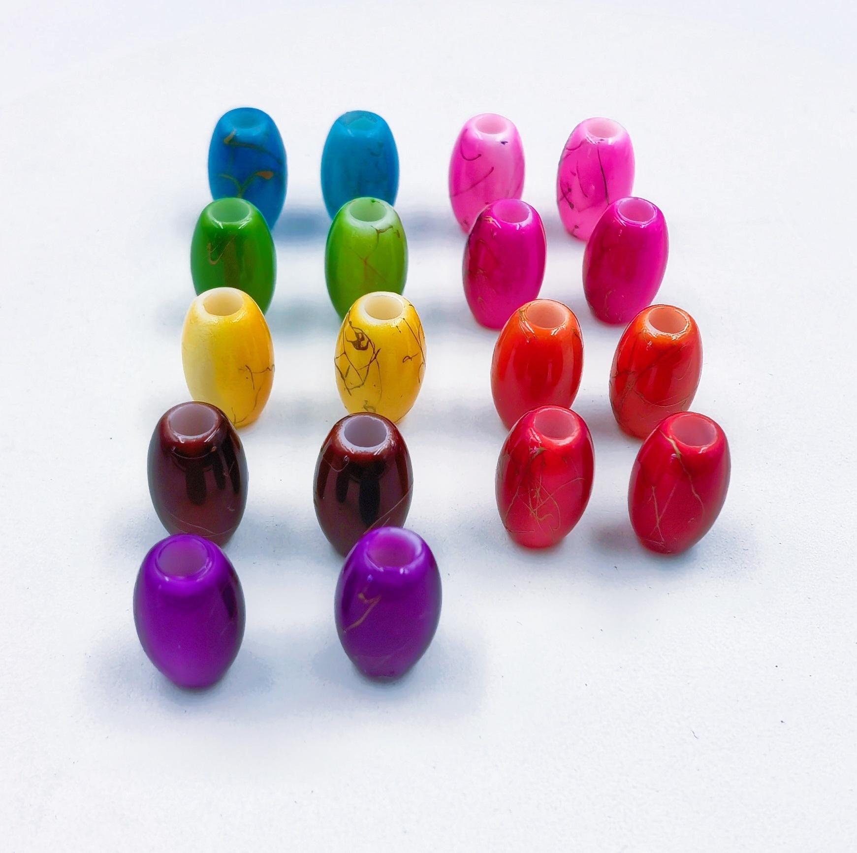Wholesale Mixed Style Big Hole Loose Beads Easy Thread Decor Beads for Beginner DIY Crafters
