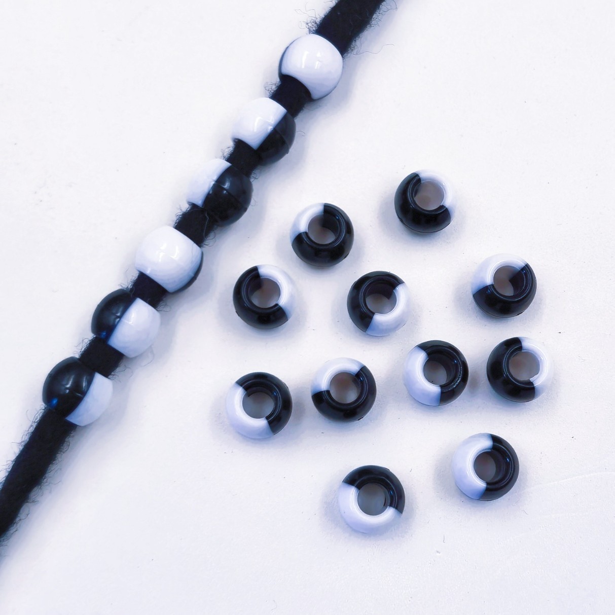 Bulk Solid Color Large Hole Loose Beads Wholesale Plain Wide Hole Spacers for Matching Crafts