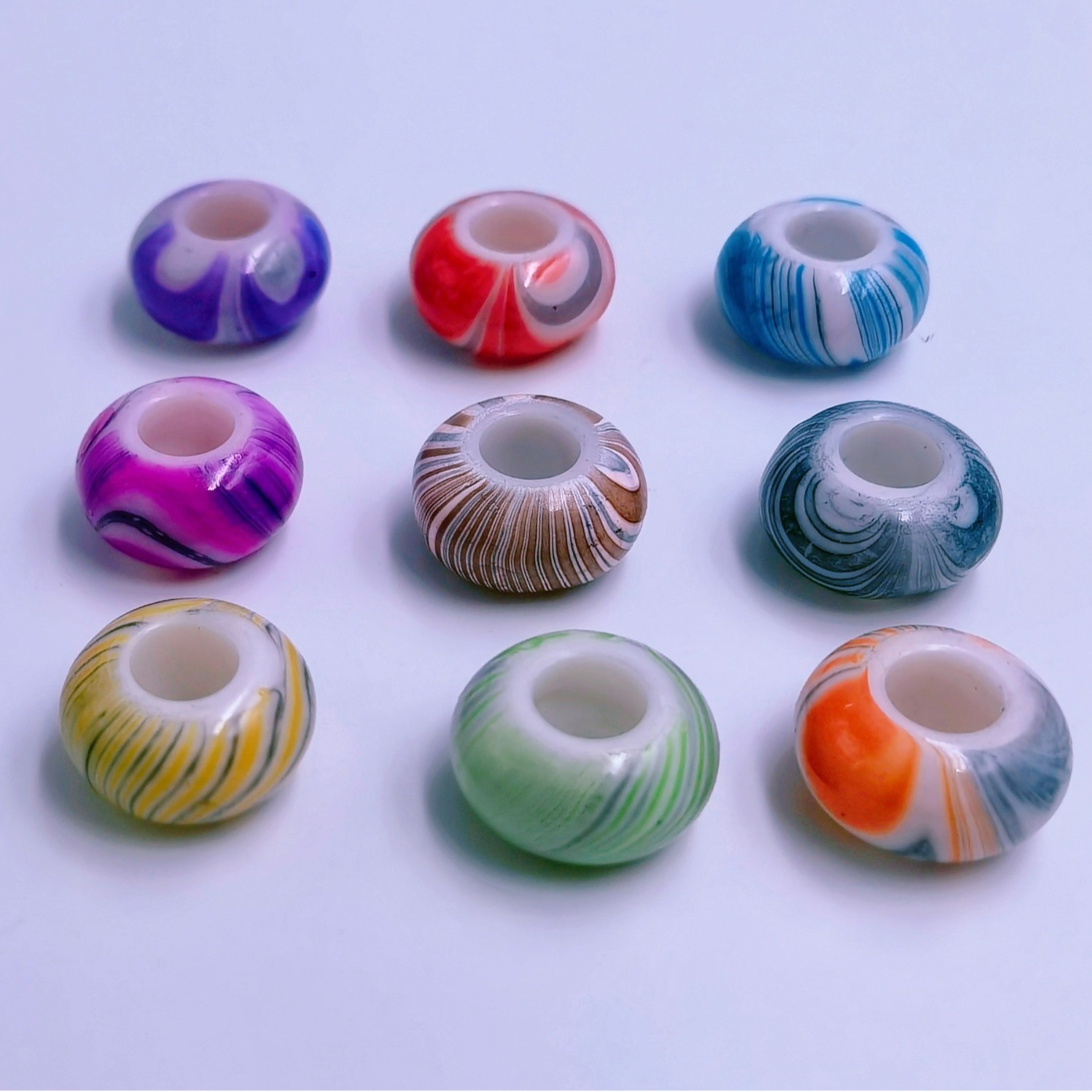 Bulk Big Hole Decorative Spacer Beads Wholesale DIY Craft Parts for Braided Rope Ornaments