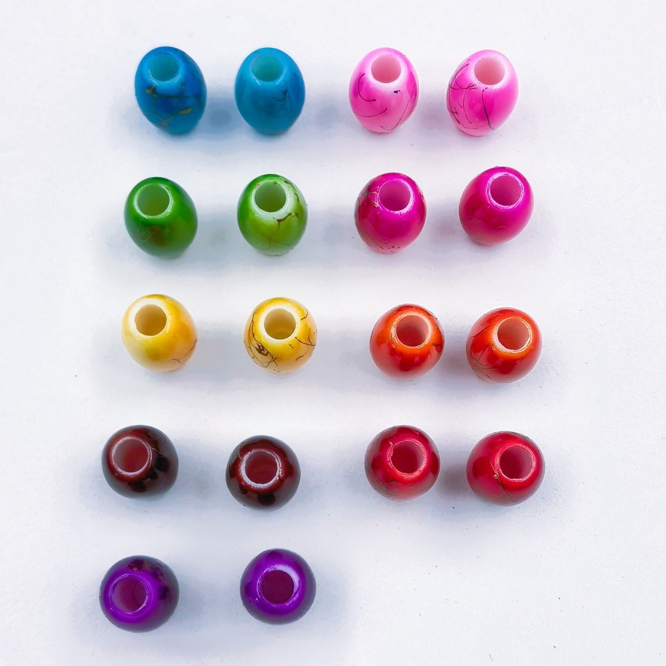 Wholesale Mixed Style Big Hole Loose Beads Easy Thread Decor Beads for Beginner DIY Crafters