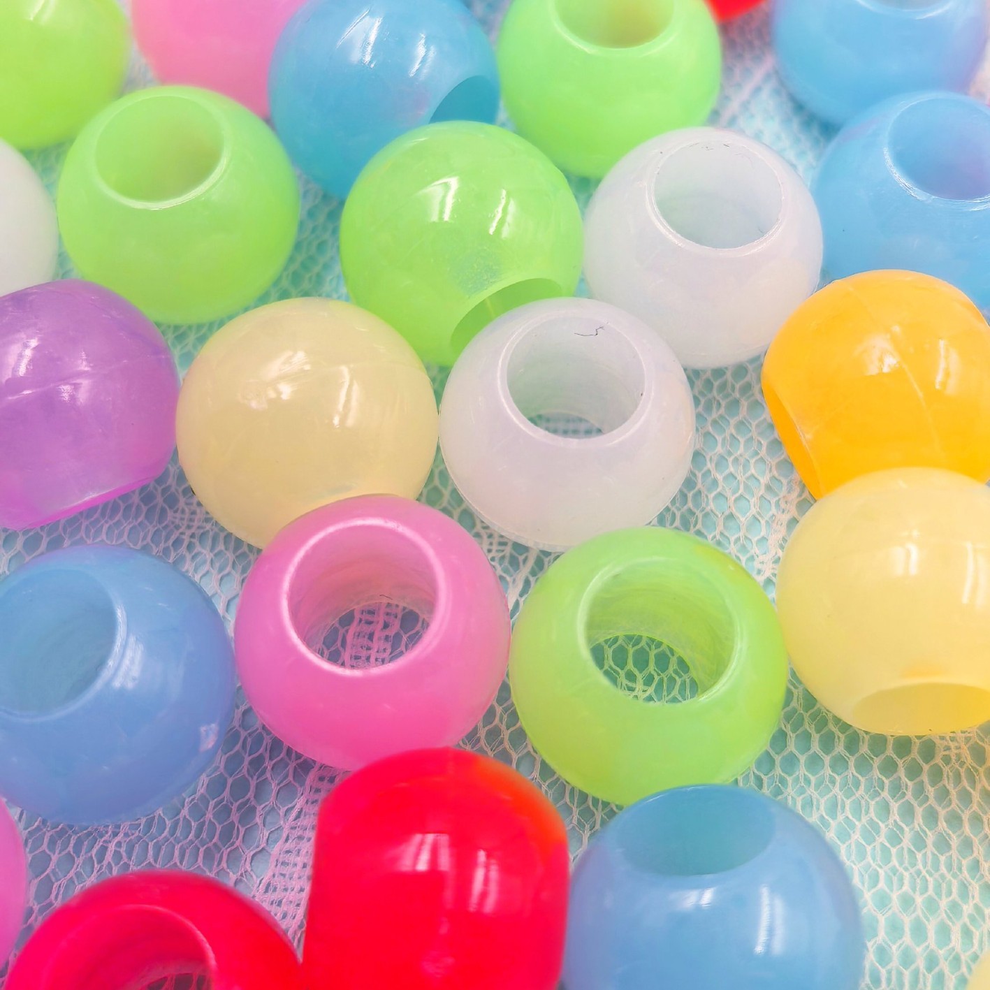 Bulk Big Hole Decorative Loose Beads Wholesale Wide Hole Beads for Braided Rope DIY Crafts