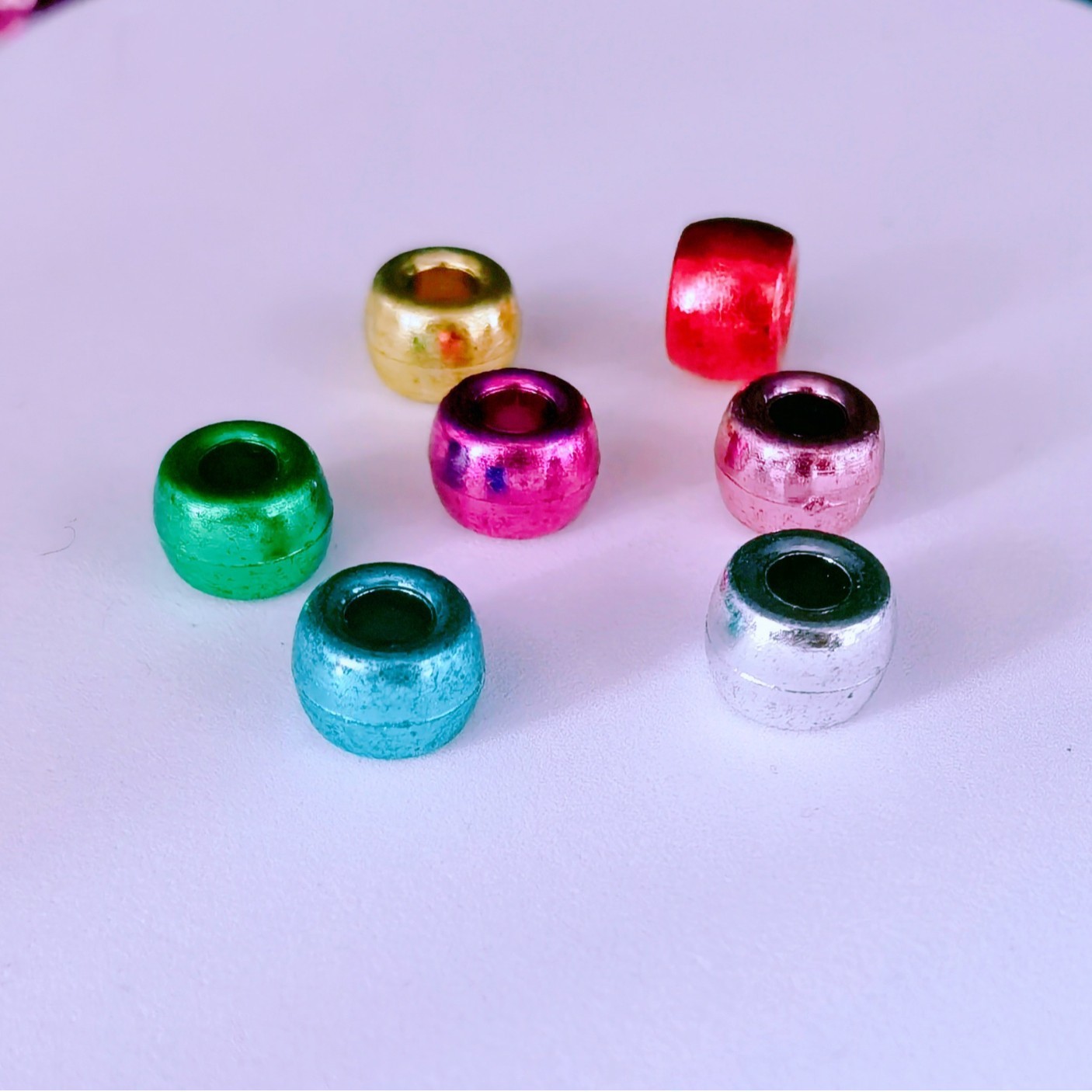 Multi-Style Large Hole Spacer Beads Bulk Loose Decor Beads for Keychain & Phone Strap DIY Making