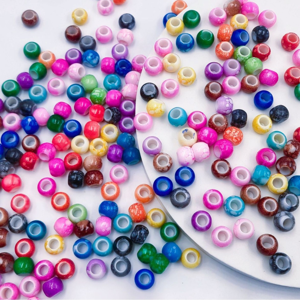 Wholesale Stackable Large Hole Decor Loose Beads Multi-Layer DIY Beaded Pendant Materials