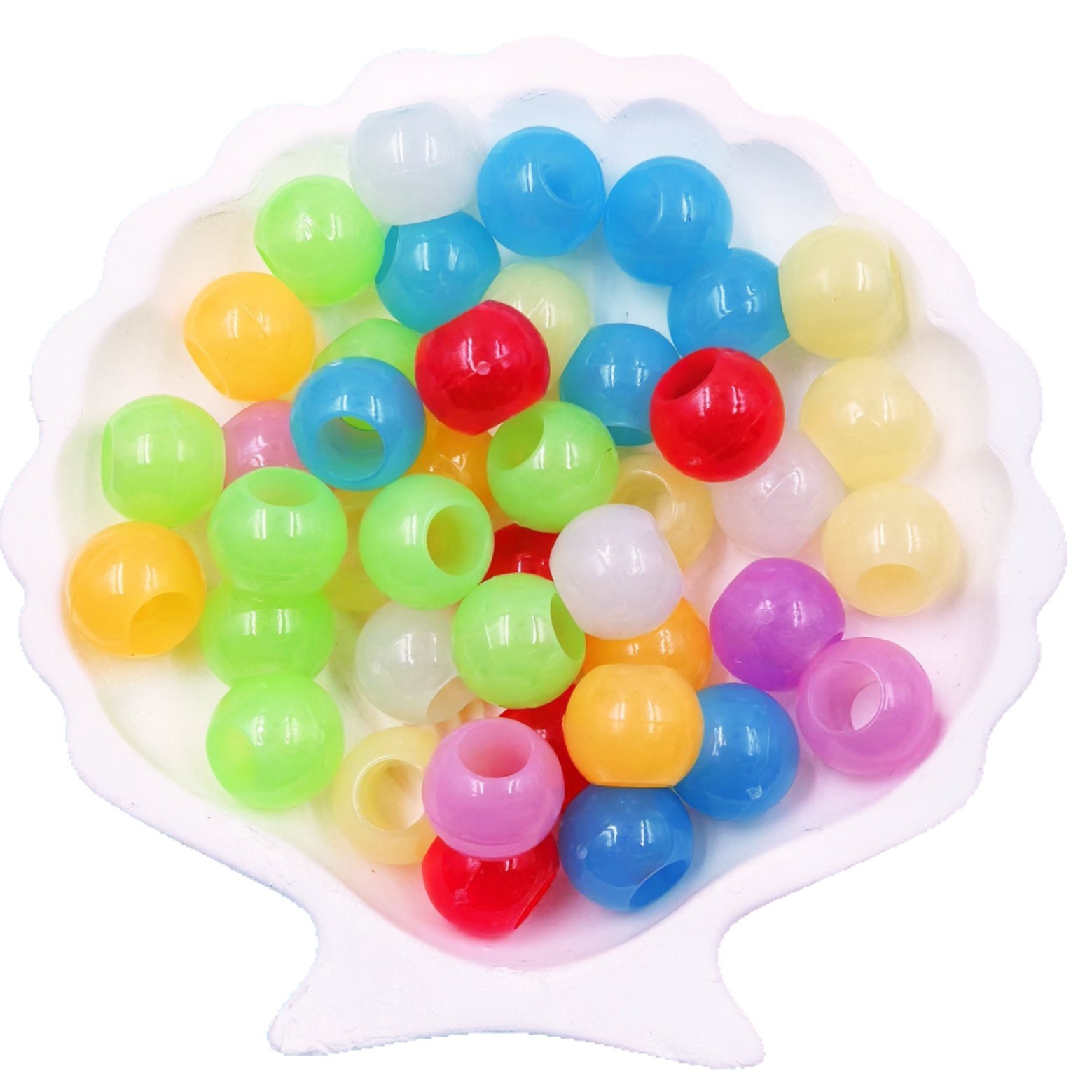 Bulk Big Hole Decorative Loose Beads Wholesale Wide Hole Beads for Braided Rope DIY Crafts