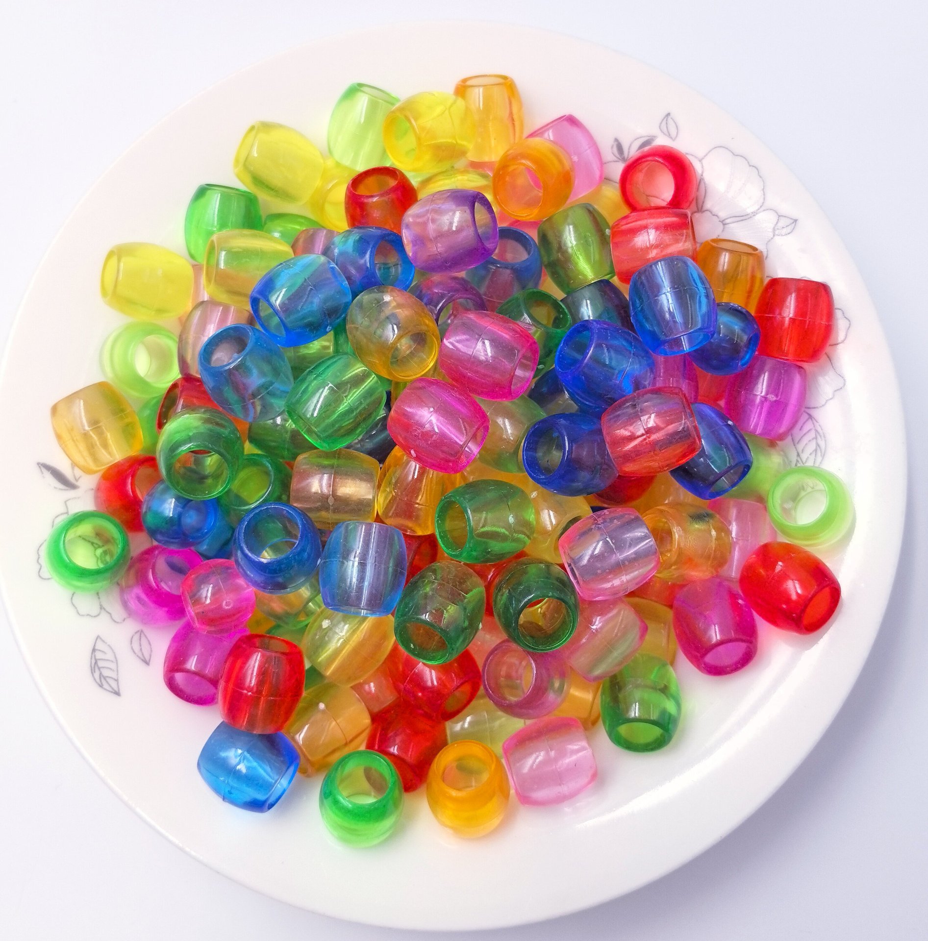 Bulk Macaron Pastel Large Hole Loose Beads Soft Tone Wide Hole Spacers for Cute DIY Jewelry