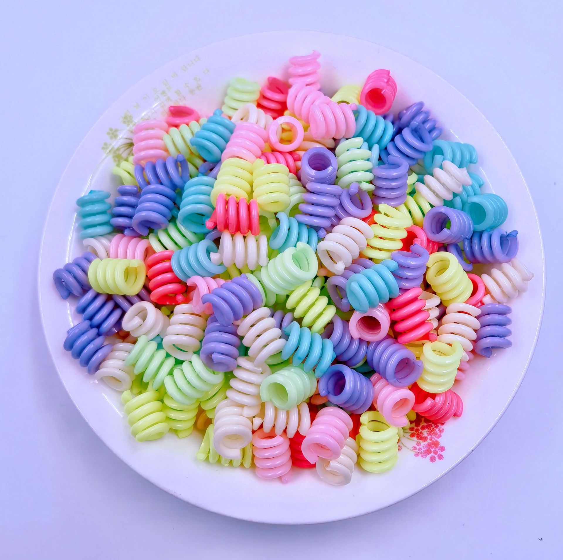 Bulk Solid Opaque Large Hole Loose Beads Wholesale Plain Wide Hole Decor Beads for Daily Crafts