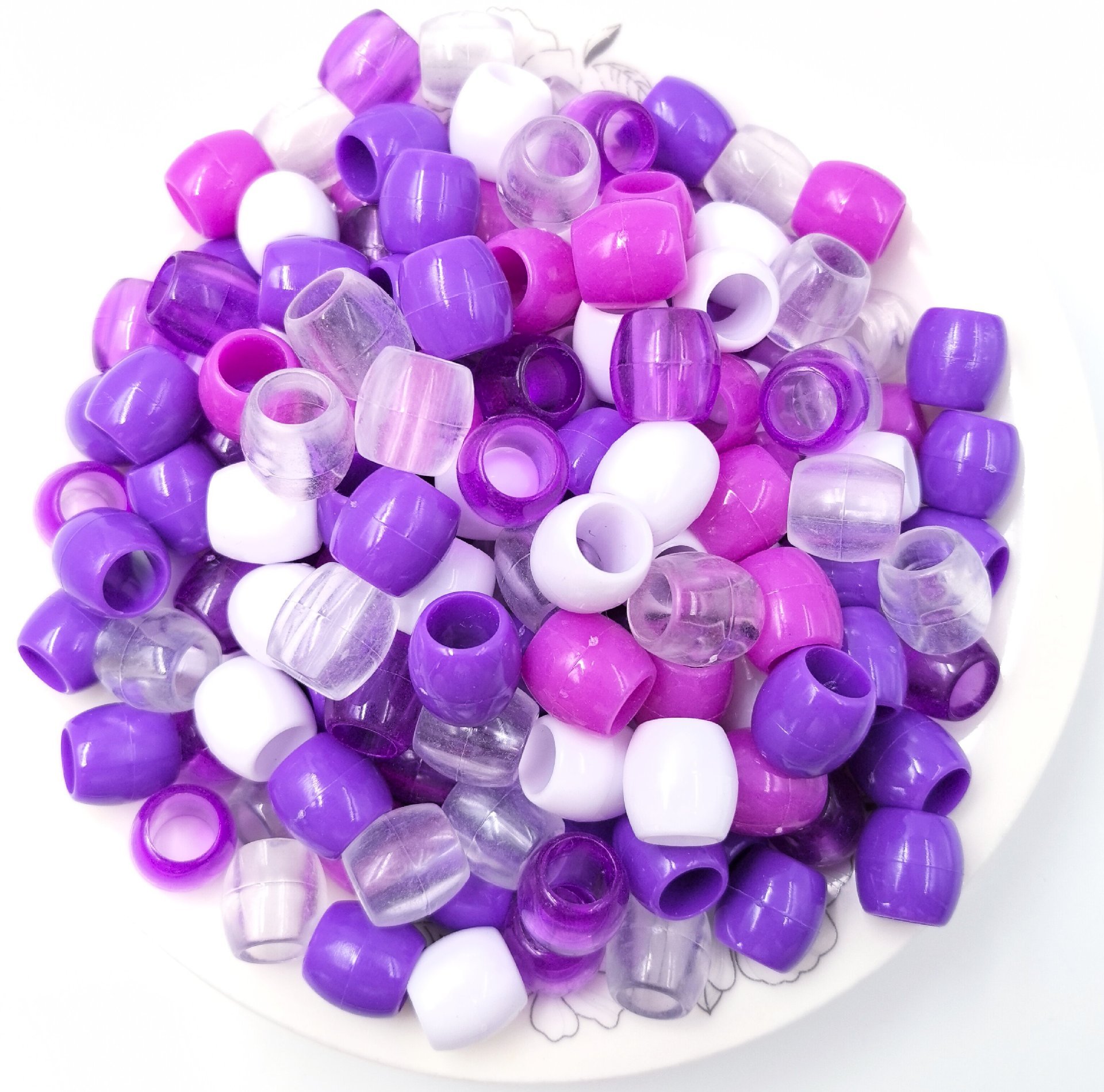Bulk Macaron Pastel Large Hole Loose Beads Soft Tone Wide Hole Spacers for Cute DIY Jewelry