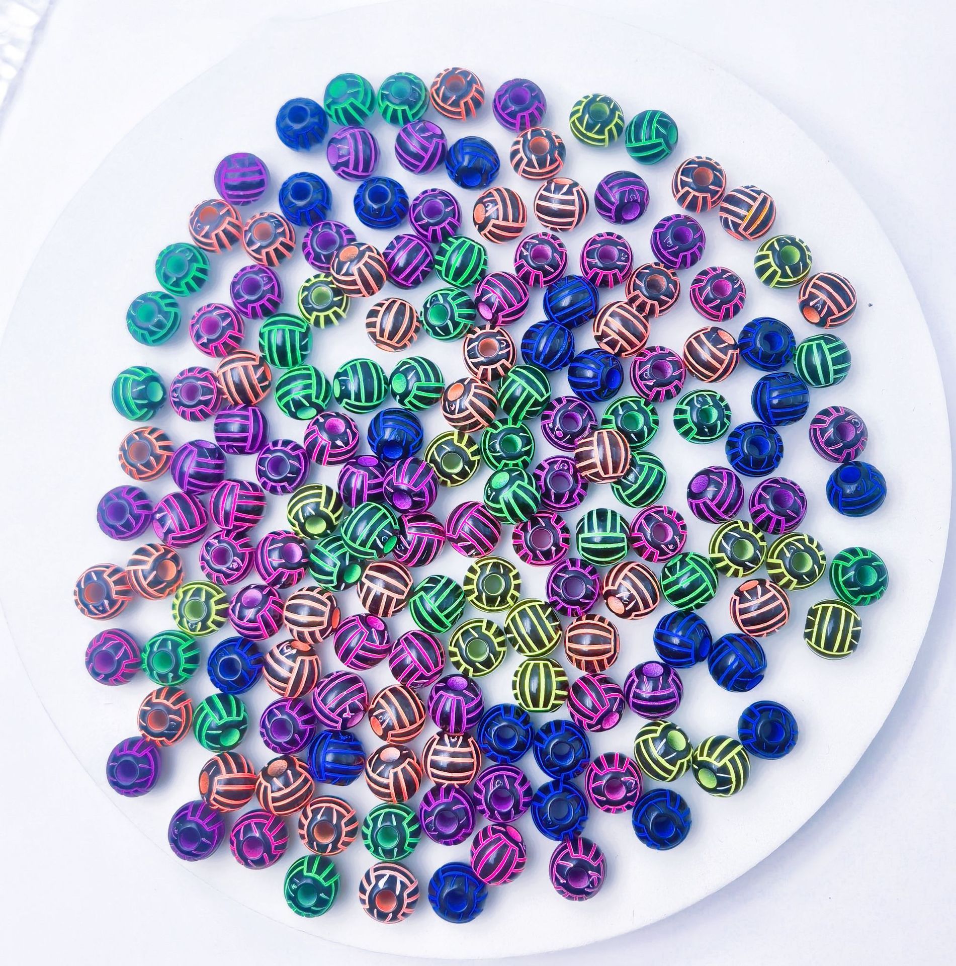 Wholesale Drop Shipping Large Hole Loose Beads Cross-Border DIY Wide Hole Decor Bead Inventory