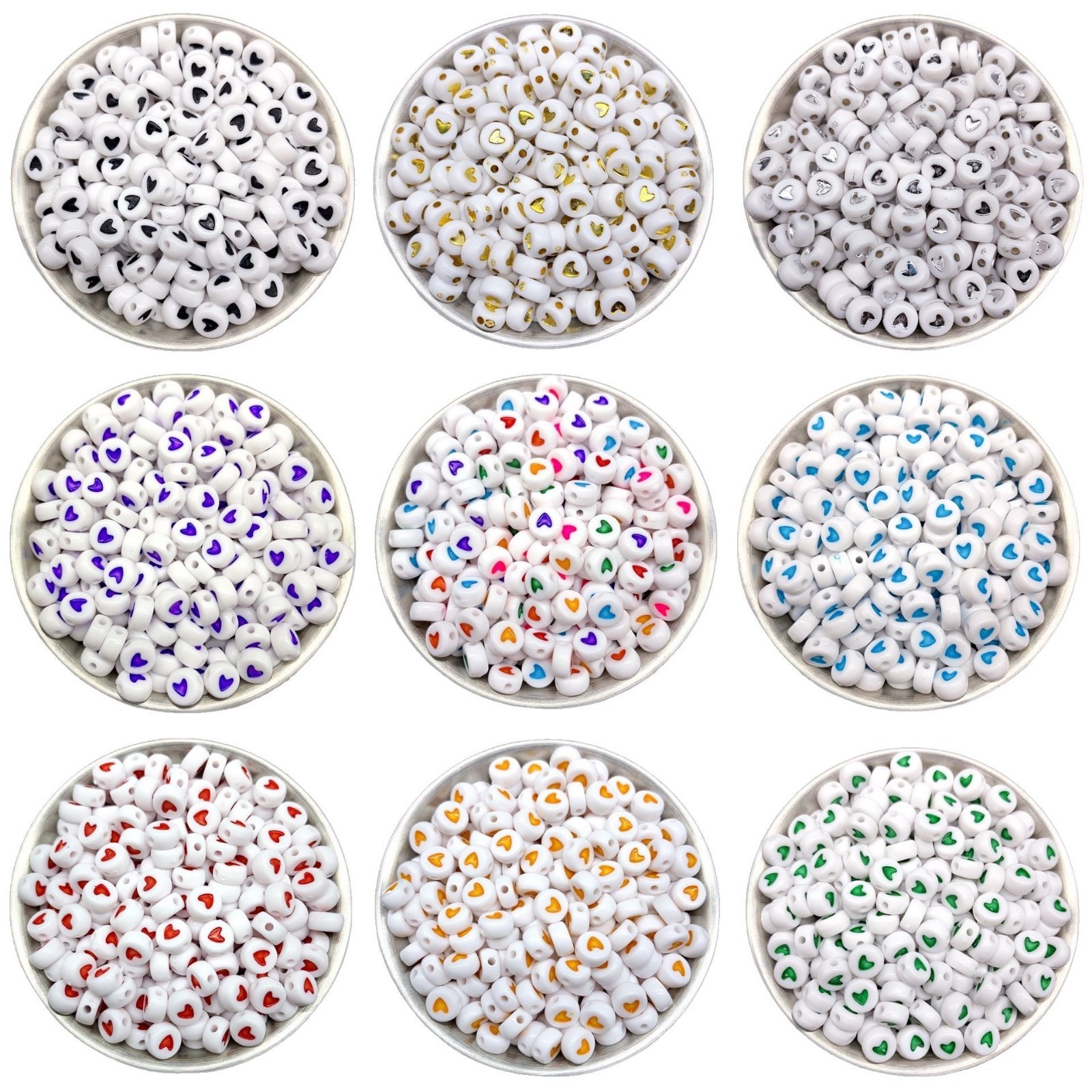 Multi-Style Acrylic Spacer Beads Bulk DIY Accessories for Keychain & Phone Strap Making