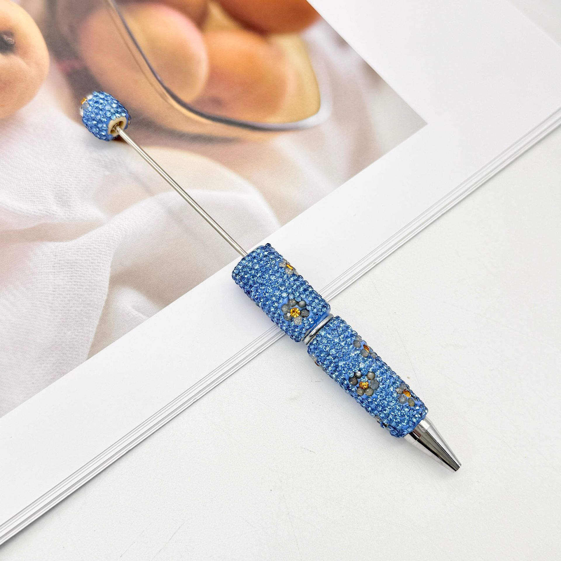 DIY Full Rhinestone Beaded Pen, Cute Mini Bead Twist Gel Pen, Ins Popular Colorful Gift Pen Wholesale