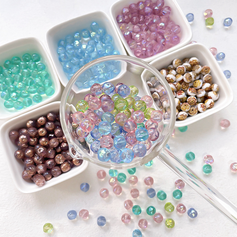 Bulk Large Hole Glass Beads Wide Hole DIY Accessories for Thick Cord & Lanyard Beading