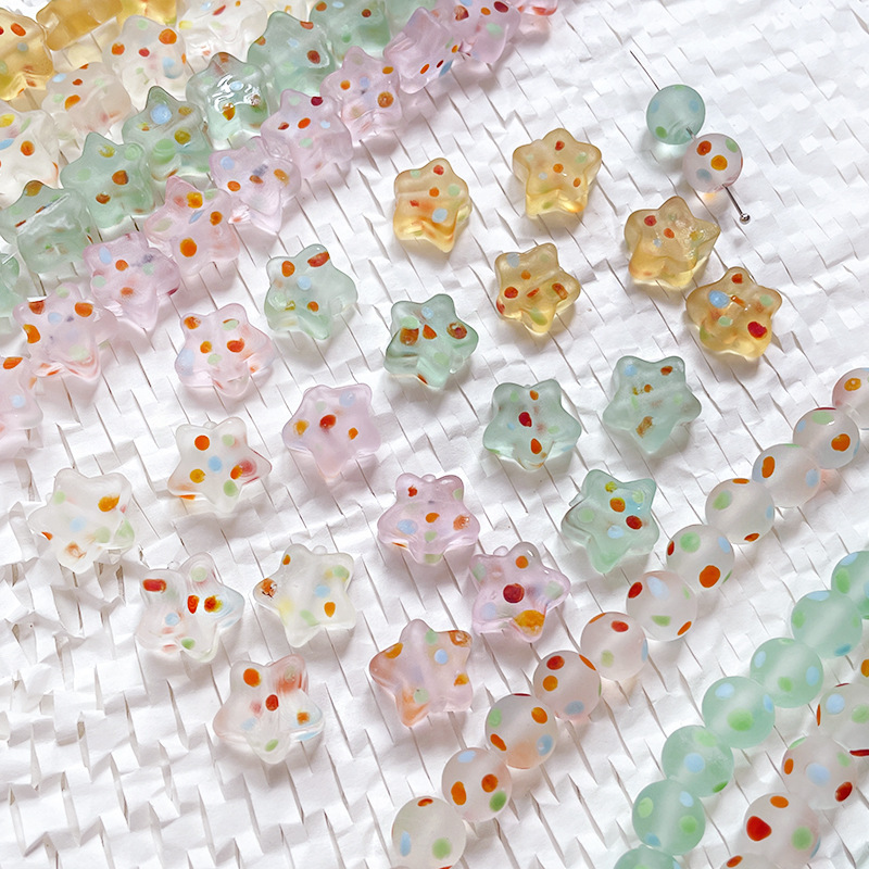 Bulk Glossy Glass Lampwork Beads Smooth DIY Accessories for Handmade Gift Ornaments