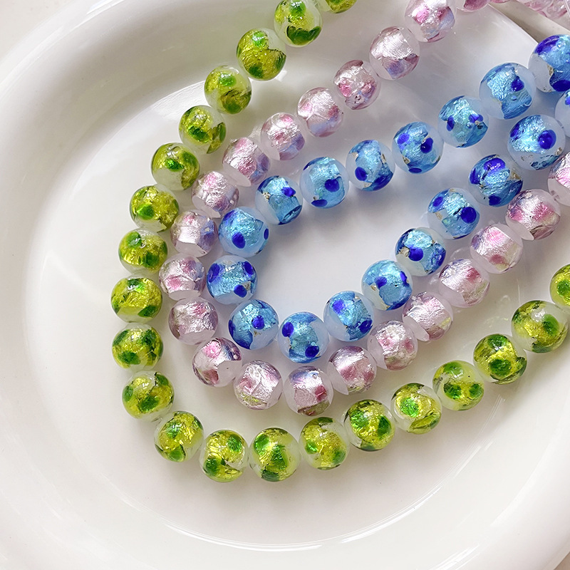 Wholesale Large Hole Glazed Glass Beads Wide Hole DIY Accessories for Thick Cord Beading