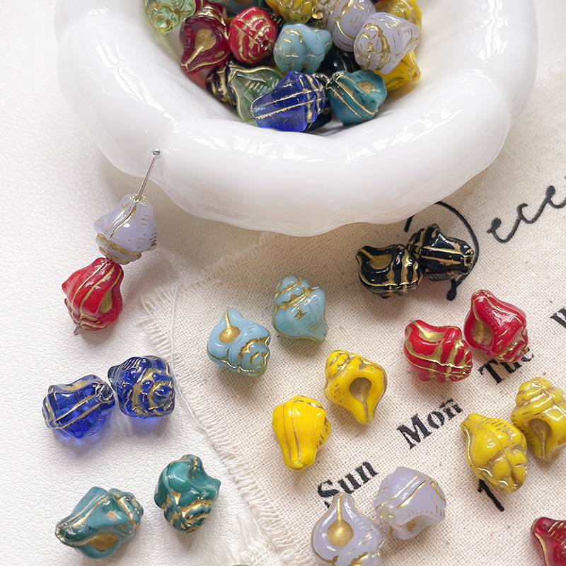 Wholesale Stackable Glazed Glass Beads DIY Accessories for Multi-Layer Beaded Pendants