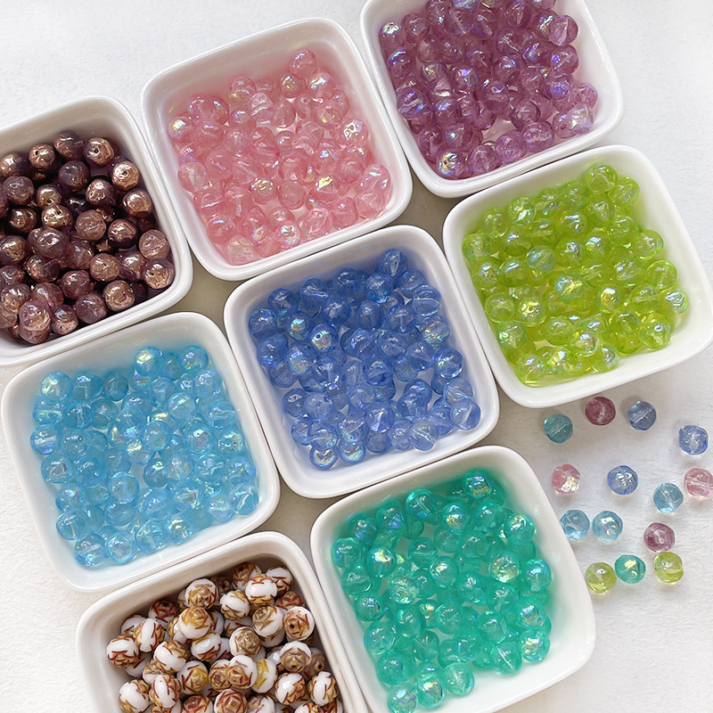 Bulk Large Hole Glass Beads Wide Hole DIY Accessories for Thick Cord & Lanyard Beading