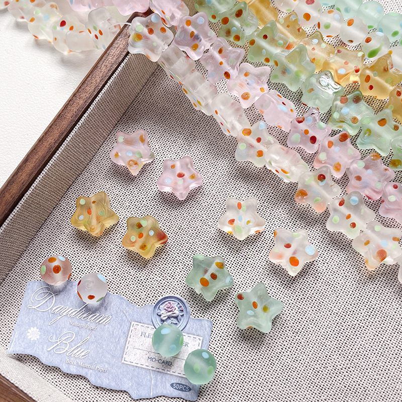 Bulk Glossy Glass Lampwork Beads Smooth DIY Accessories for Handmade Gift Ornaments