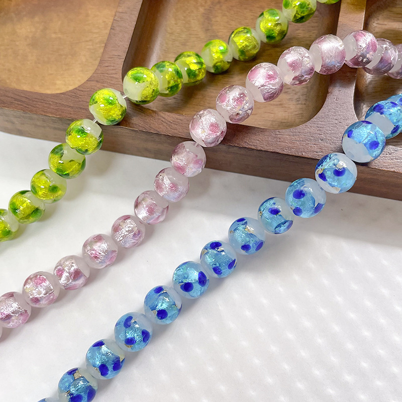 Wholesale Large Hole Glazed Glass Beads Wide Hole DIY Accessories for Thick Cord Beading