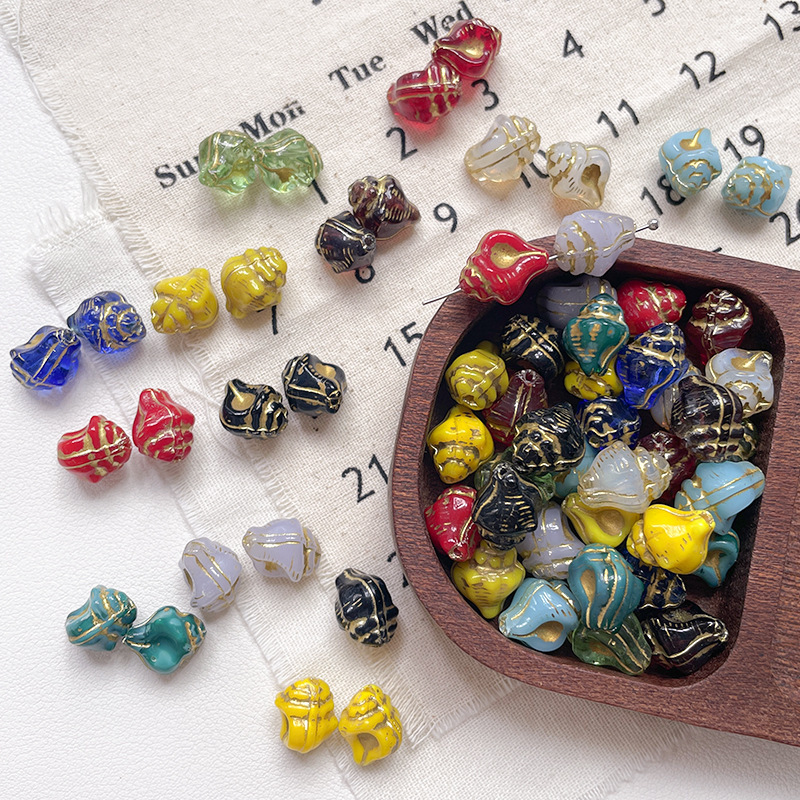 Wholesale Stackable Glazed Glass Beads DIY Accessories for Multi-Layer Beaded Pendants