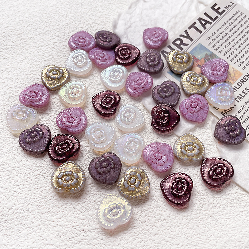 Bulk Frosted Glass Beads Wholesale Matte DIY Beading Accessories for Retro Handmade Crafts
