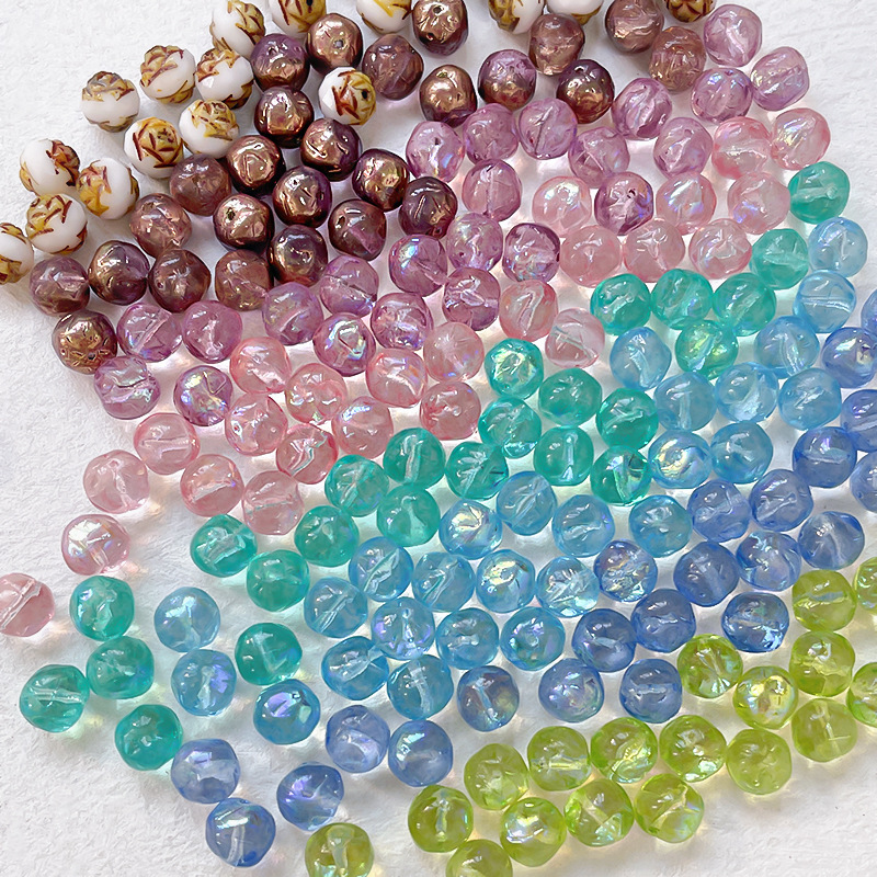 Bulk Large Hole Glass Beads Wide Hole DIY Accessories for Thick Cord & Lanyard Beading