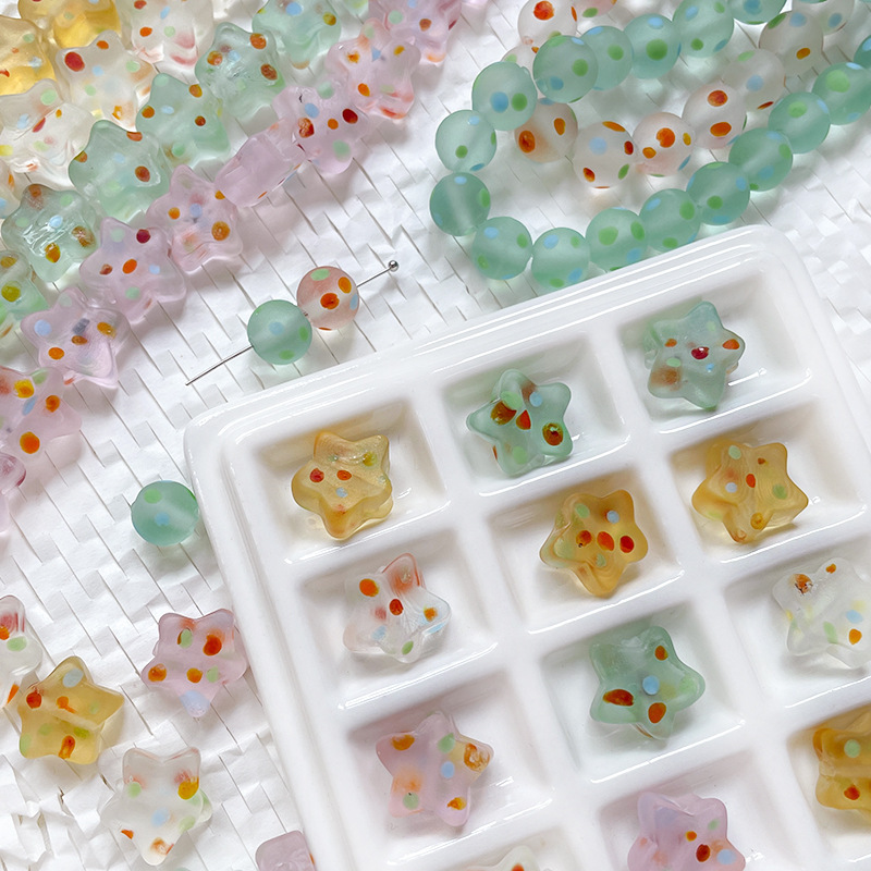 Bulk Glossy Glass Lampwork Beads Smooth DIY Accessories for Handmade Gift Ornaments