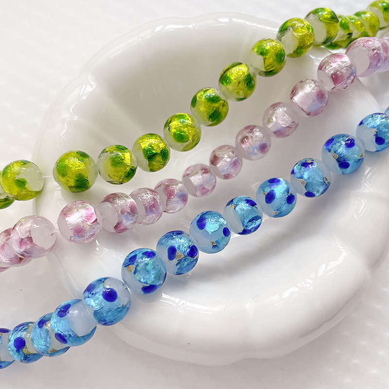 Wholesale Large Hole Glazed Glass Beads Wide Hole DIY Accessories for Thick Cord Beading