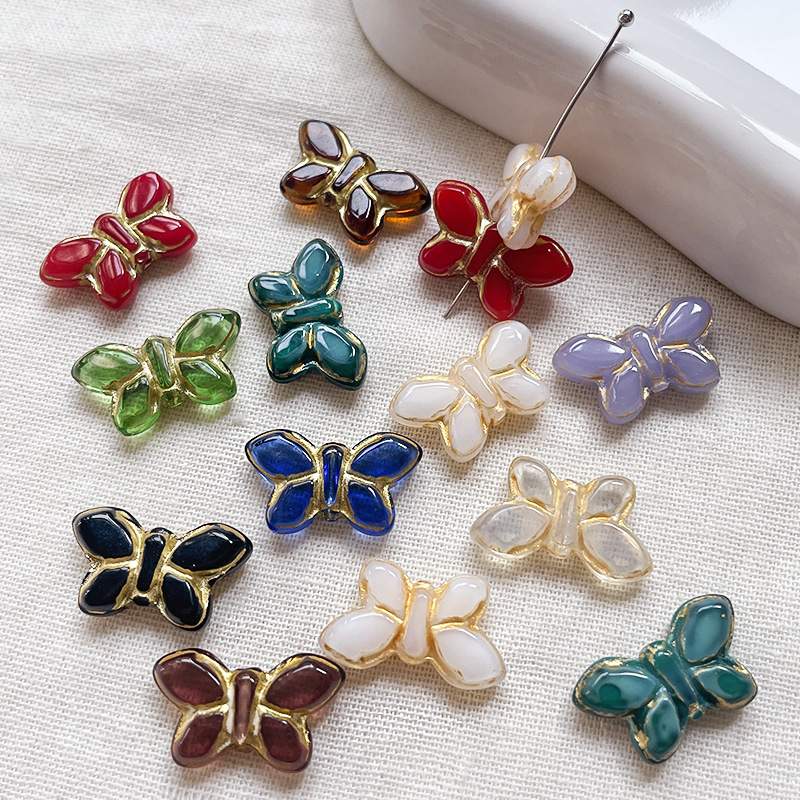 Bulk Mixed Shape Lampwork Glass Beads Assorted DIY Accessories for Beginner Crafters