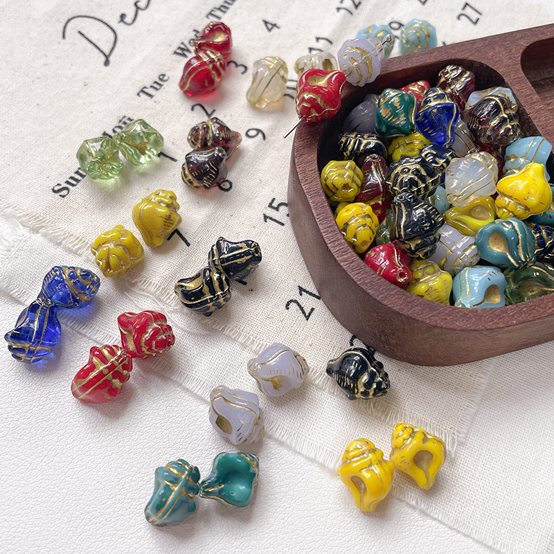 Wholesale Stackable Glazed Glass Beads DIY Accessories for Multi-Layer Beaded Pendants