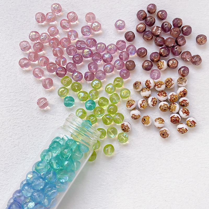 Bulk Large Hole Glass Beads Wide Hole DIY Accessories for Thick Cord & Lanyard Beading