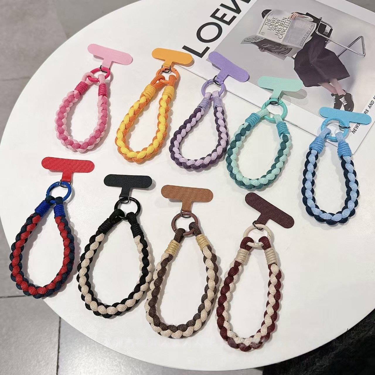 Multi-Style Braided Wrist Straps Bulk Woven Phone Lanyards for DIY Keychain Making