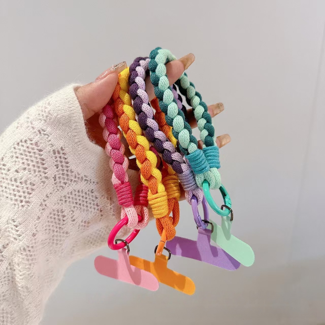 Multi-Style Braided Wrist Straps Bulk Woven Phone Lanyards for DIY Keychain Making