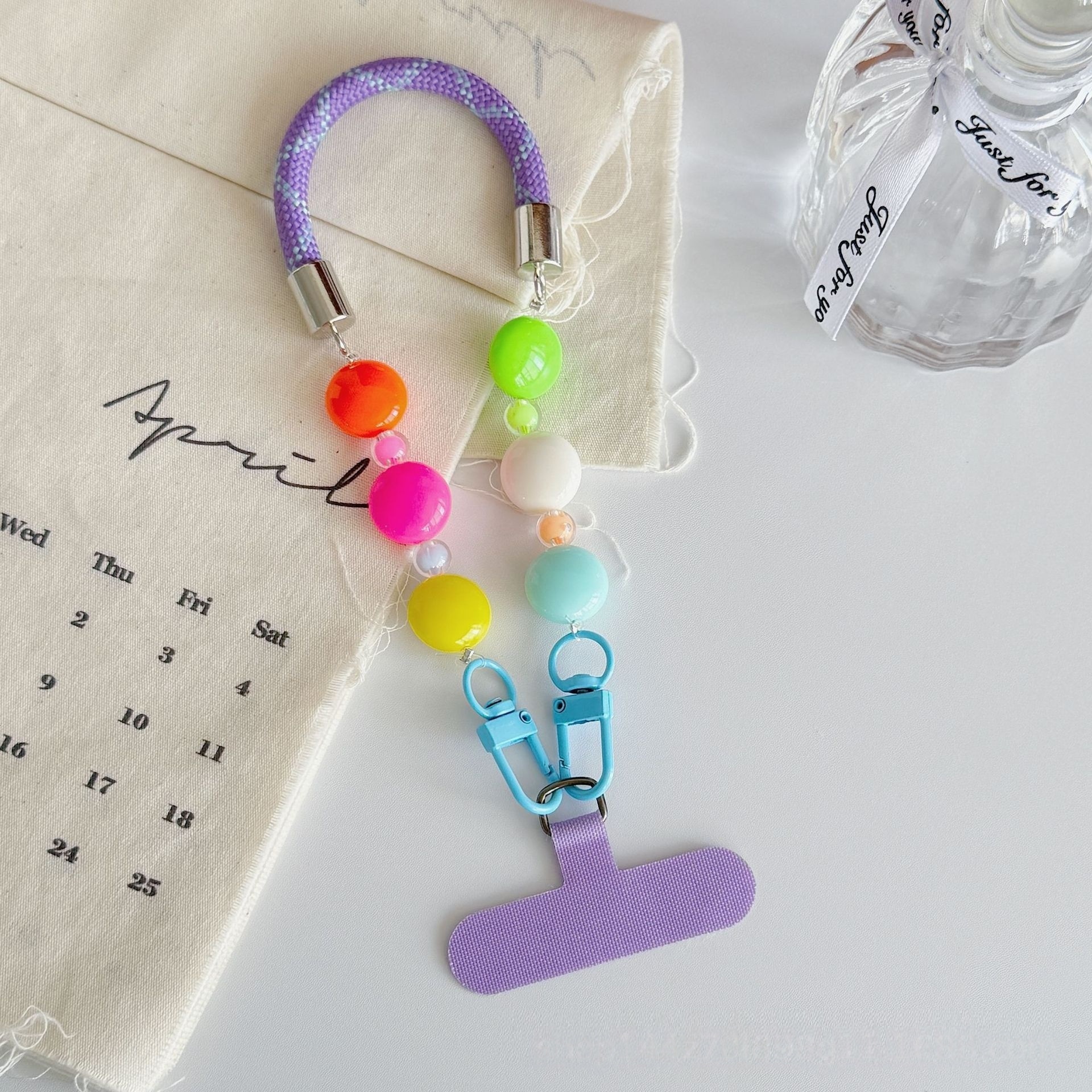 Wholesale Short Woven Phone Lanyard Portable Hand Wrist Strap Keychain Accessories