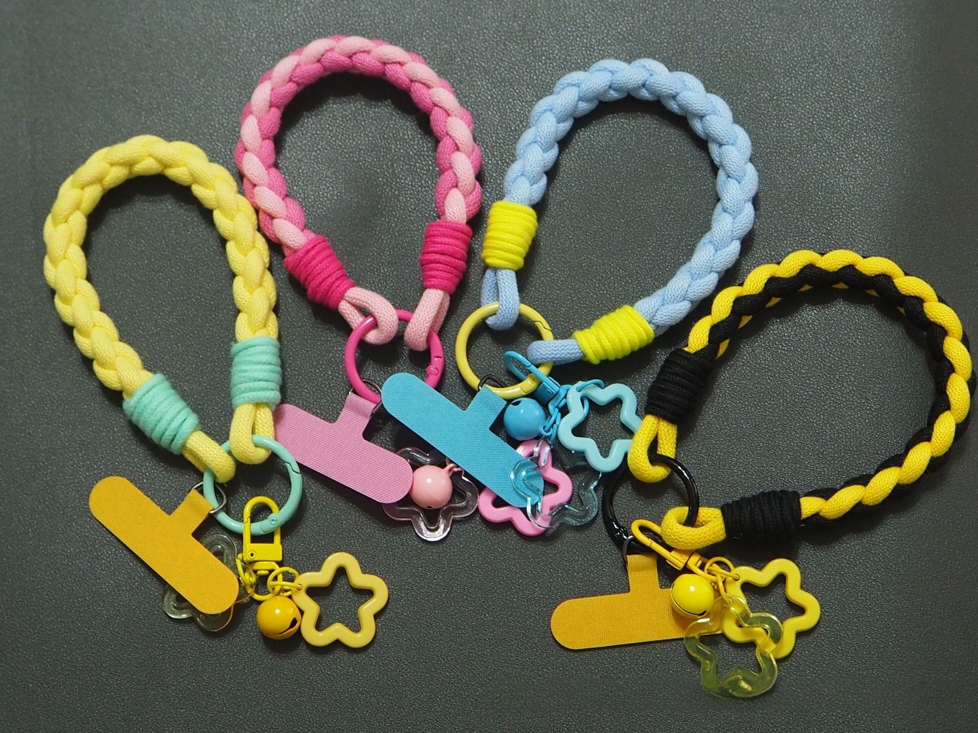 Bulk Thick Woven Phone Lanyard Wear-Resistant Hand Strap for DIY Beaded Keychain Crafts