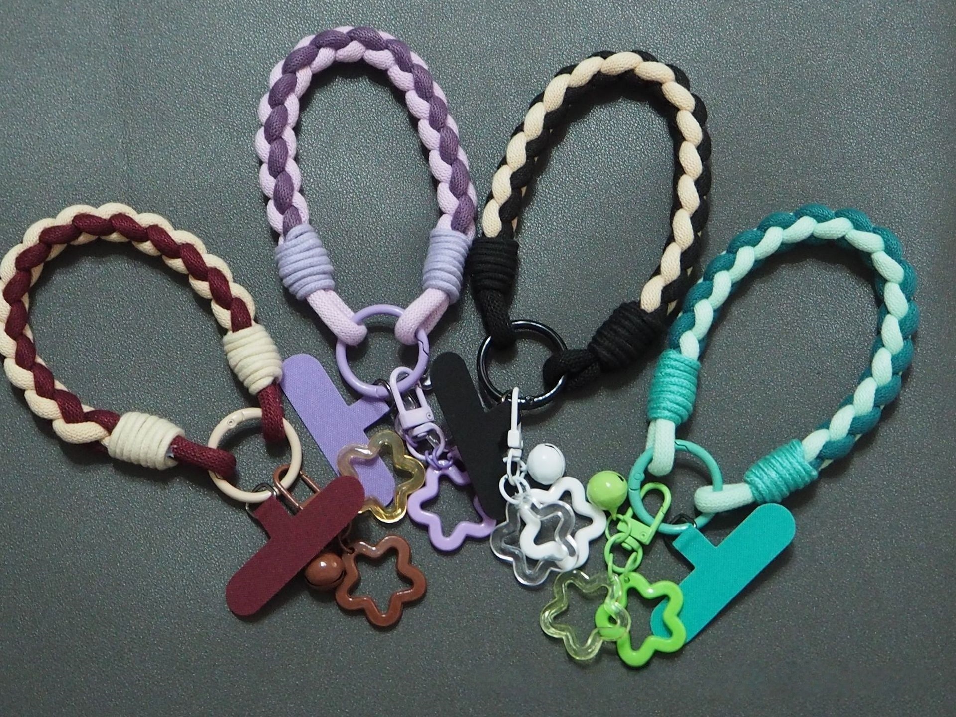 Bulk Thick Woven Phone Lanyard Wear-Resistant Hand Strap for DIY Beaded Keychain Crafts