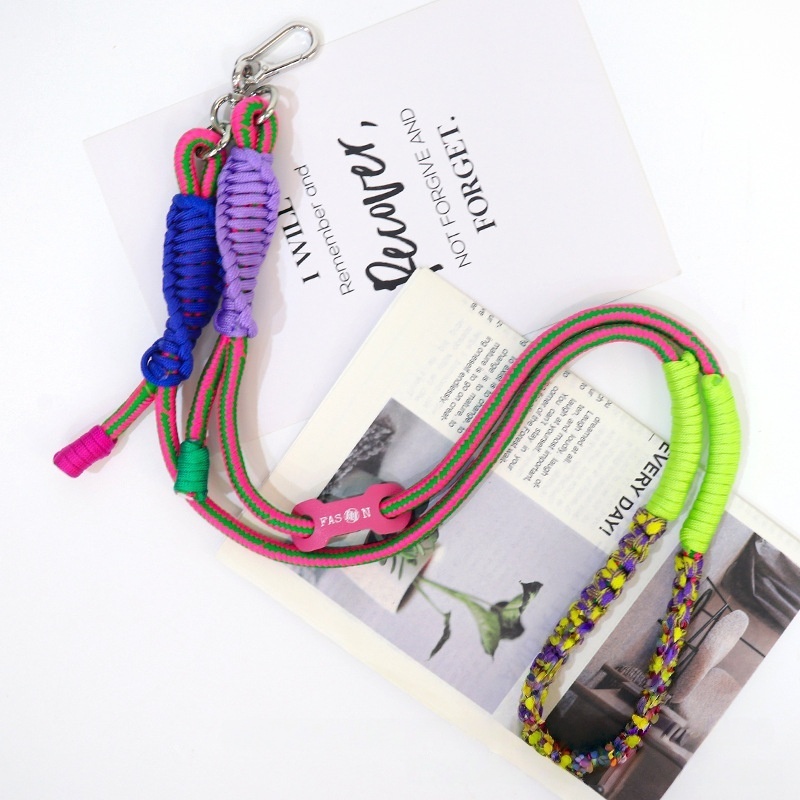 Wholesale Short Wrist Braided Straps Bulk Woven Phone Lanyards for Portable Accessories