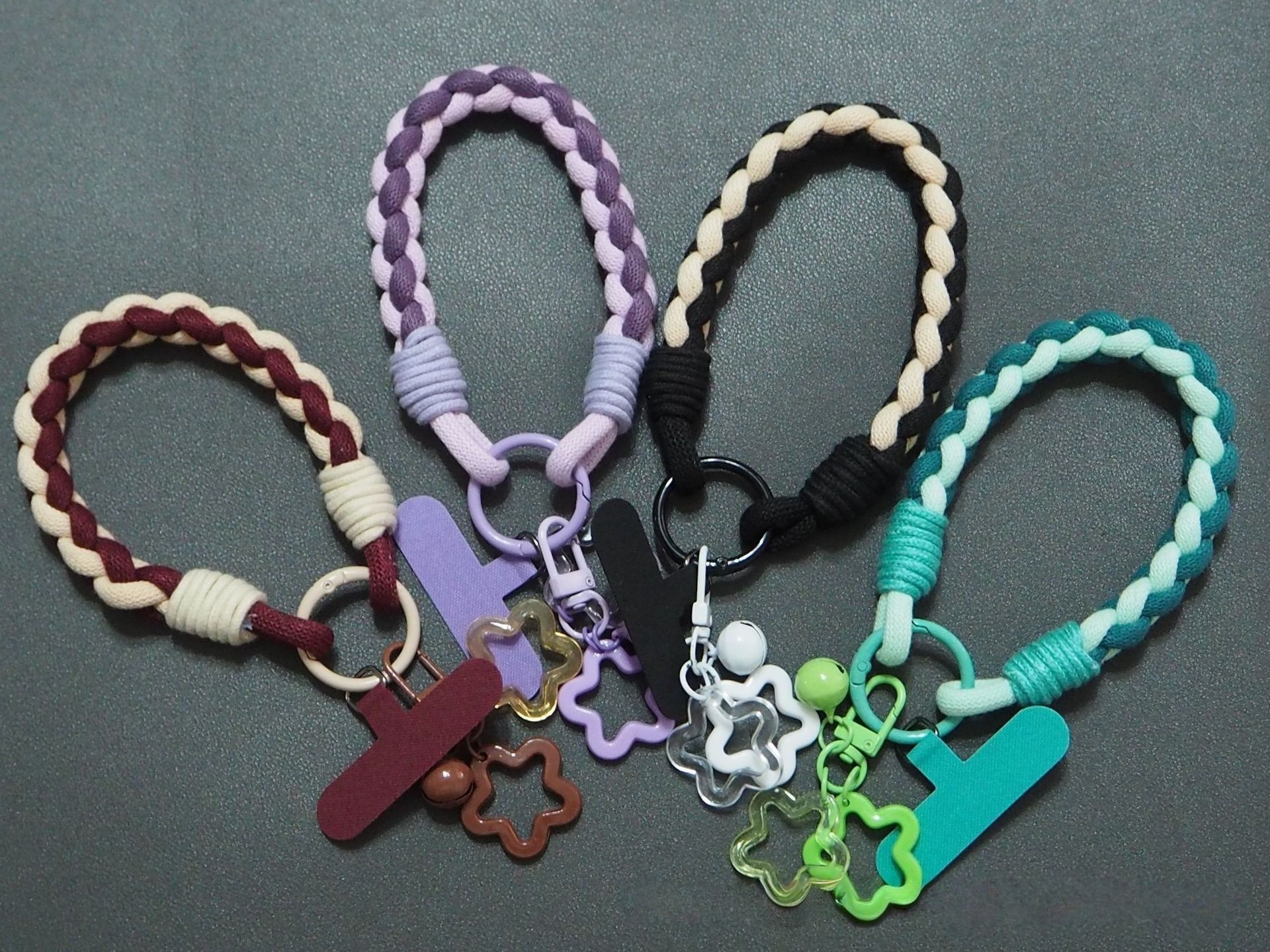 Bulk Thick Woven Phone Lanyard Wear-Resistant Hand Strap for DIY Beaded Keychain Crafts