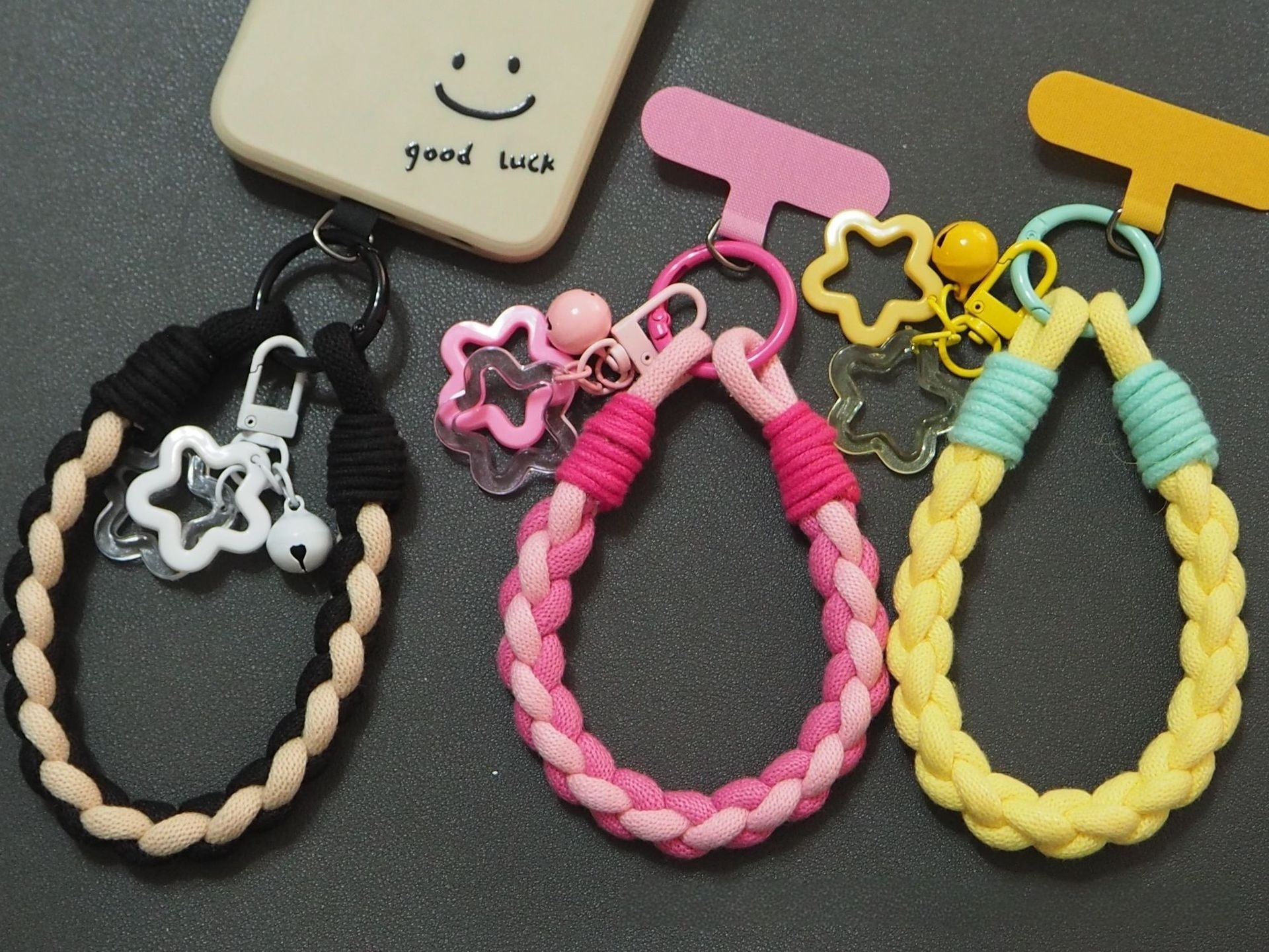 Bulk Thick Woven Phone Lanyard Wear-Resistant Hand Strap for DIY Beaded Keychain Crafts