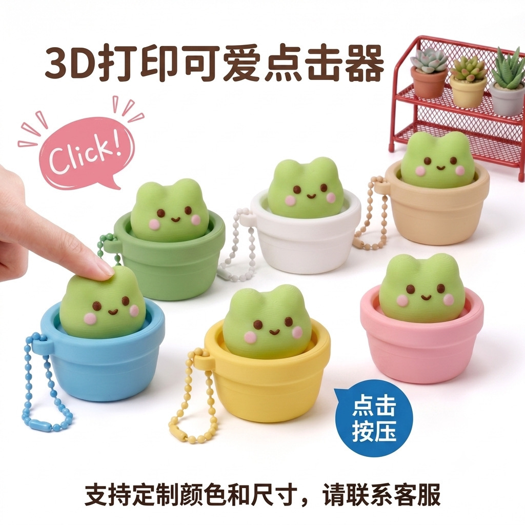 Bulk Creative Fidget Clicker Keychain Wholesale Button Stress Relief Toy for Daily Anxiety Relief