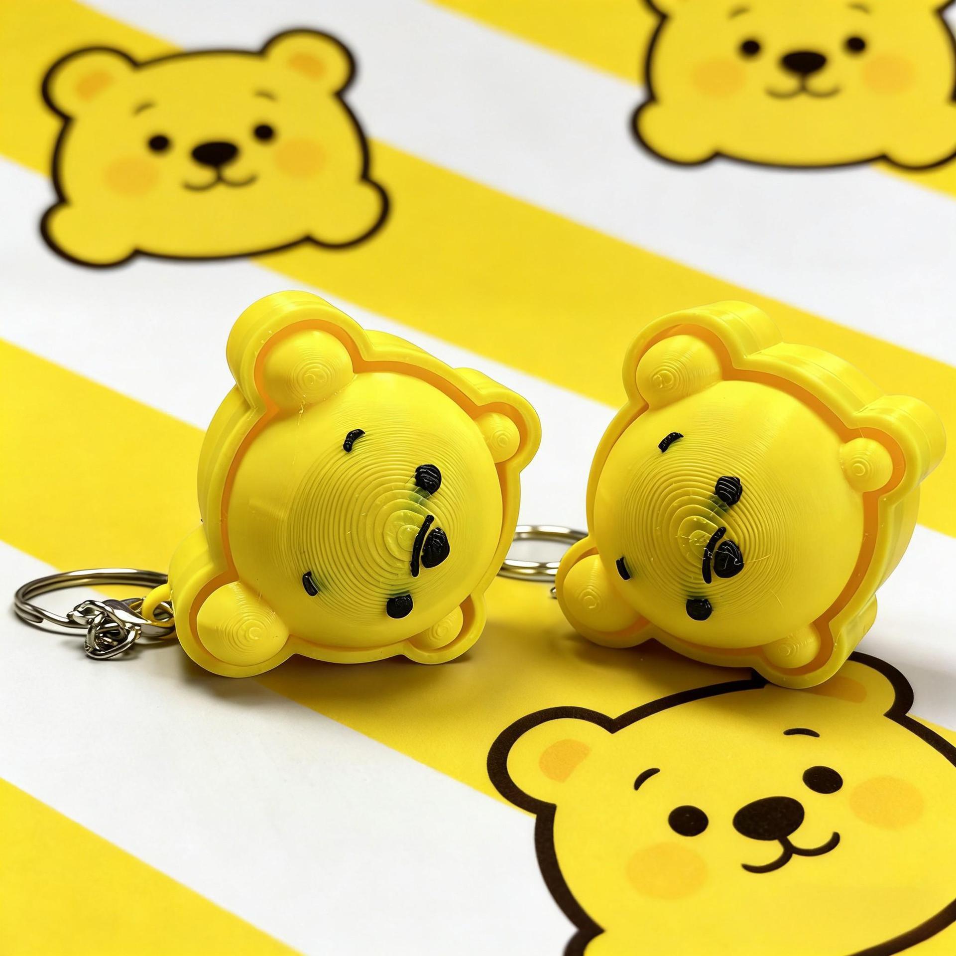 Creative Fidget Clicker Toy Keychain, Portable Button Stress Relief Pendant for Anxiety Relief