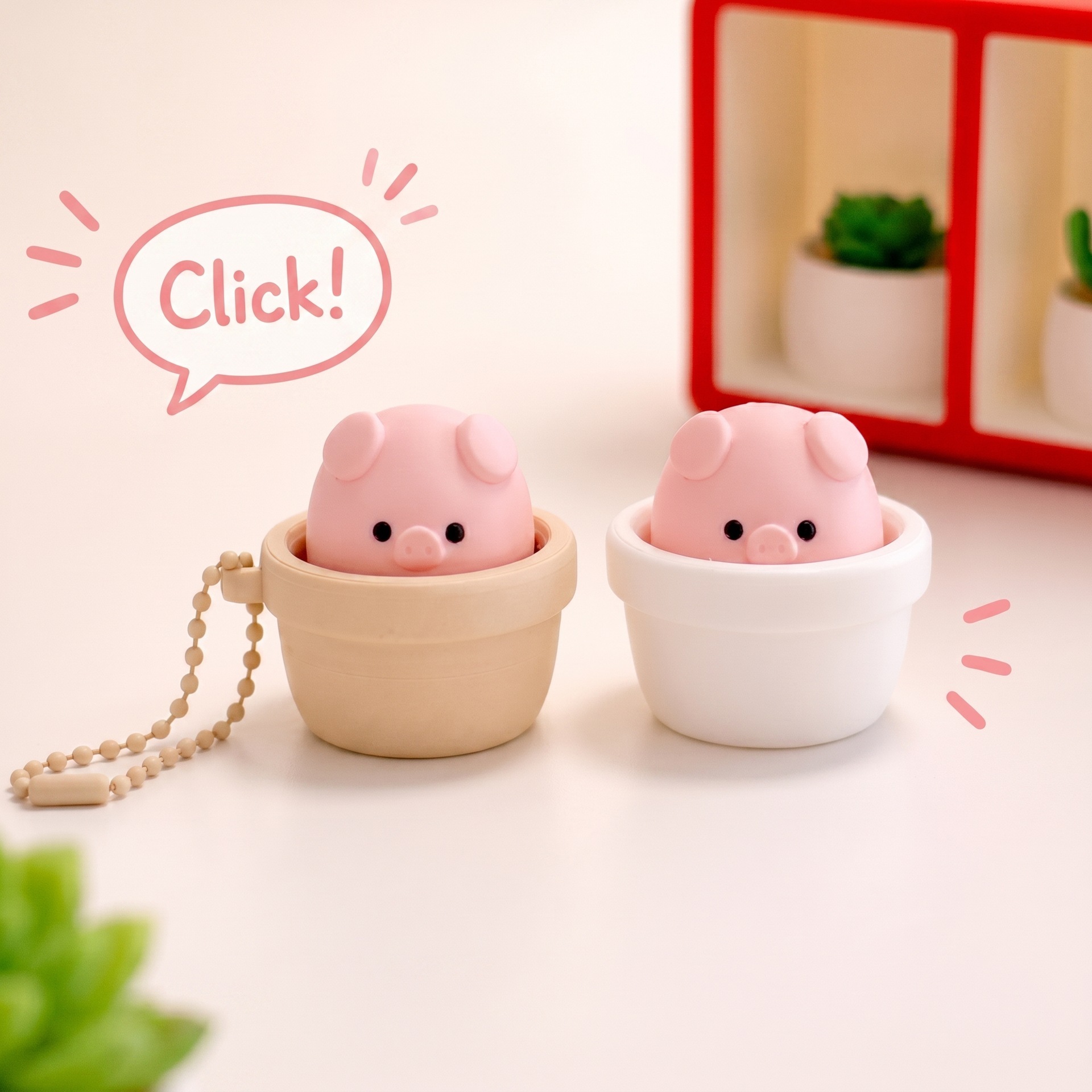 Wholesale Fidget Clicker Toy, Stress Relief Button Clicker Creative Keychain Pendant
