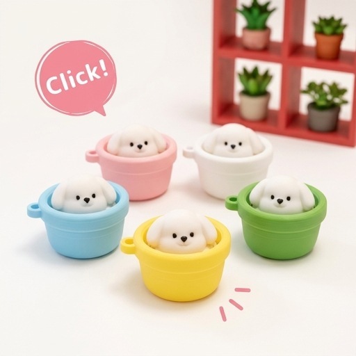 Bulk Button Fidget Clicker Wholesale Decompression Toy Creative Keychain Hanging Charms