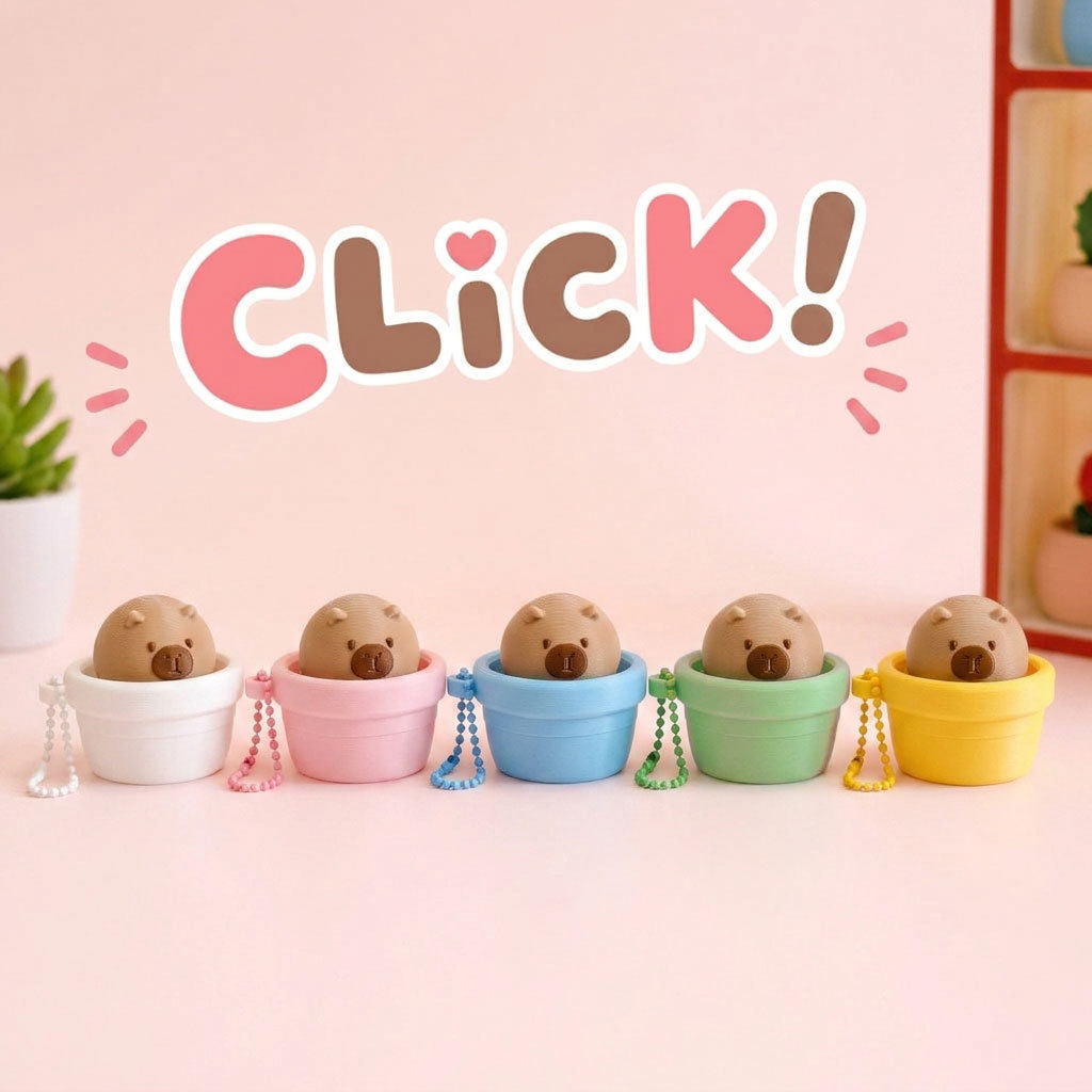 Portable Fidget Button Clicker Bulk Creative Stress Relief Toy Keychain Hanging Decor