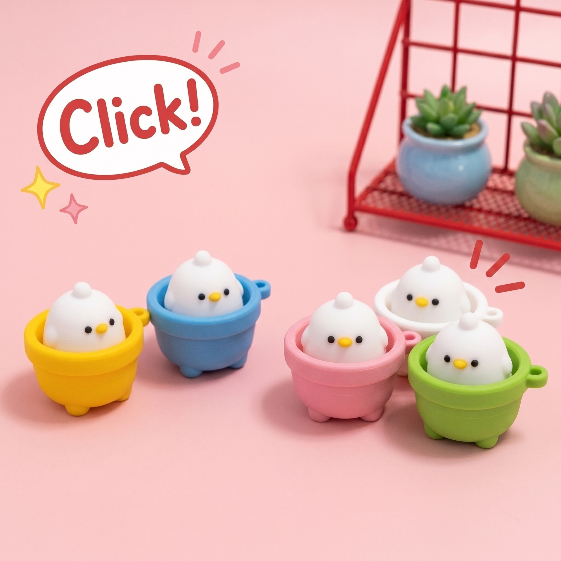 Multi-Style Stress Relief Fidget Clicker Bulk Button Toy for Creative Keychain Pendant Making