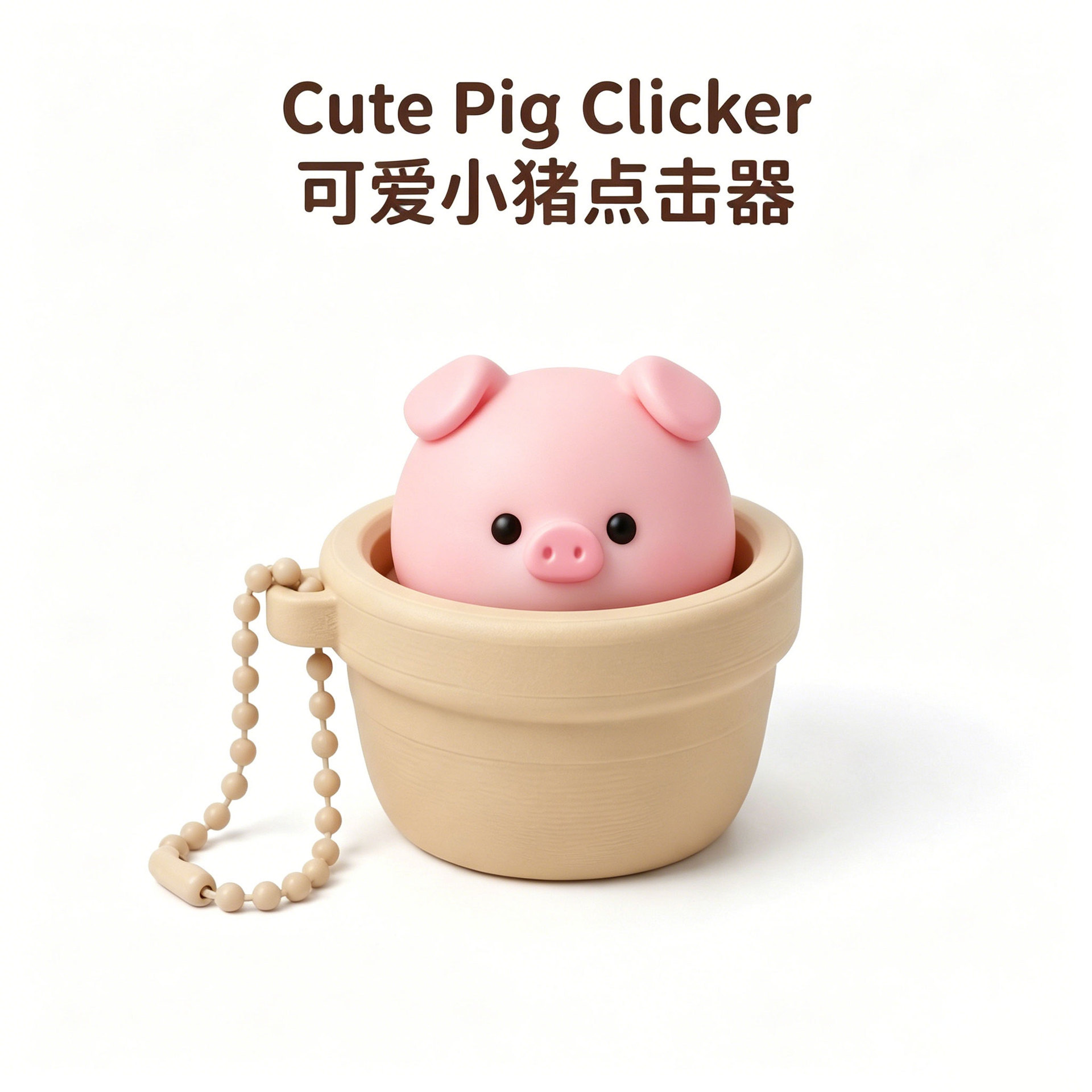 Wholesale Fidget Clicker Toy, Stress Relief Button Clicker Creative Keychain Pendant