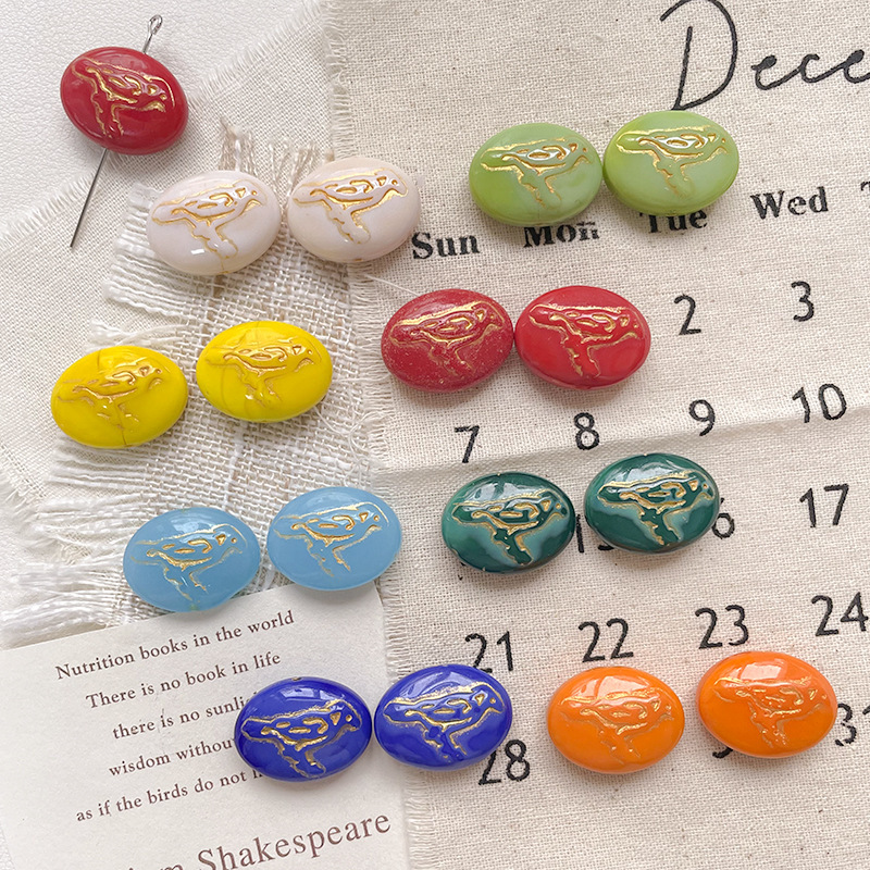 DIY Jewelry Making Glass Lampwork Beads, Bulk Glossy Glazed Loose Bead Accessories