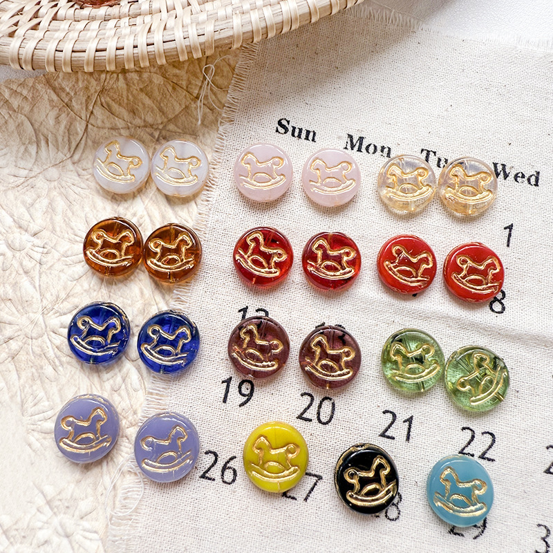 Loose Lampwork Glass Beads Bulk, Glossy Glazed Beads for DIY Custom Jewelry Making Supplies