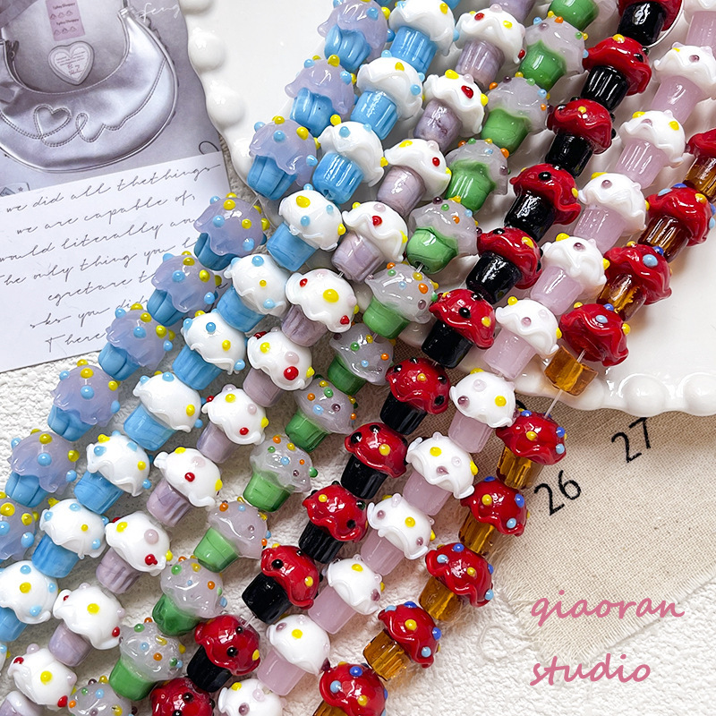 Patterned Lampwork Glass Beads Wholesale, Decorative Loose Beads for DIY Accessory Making