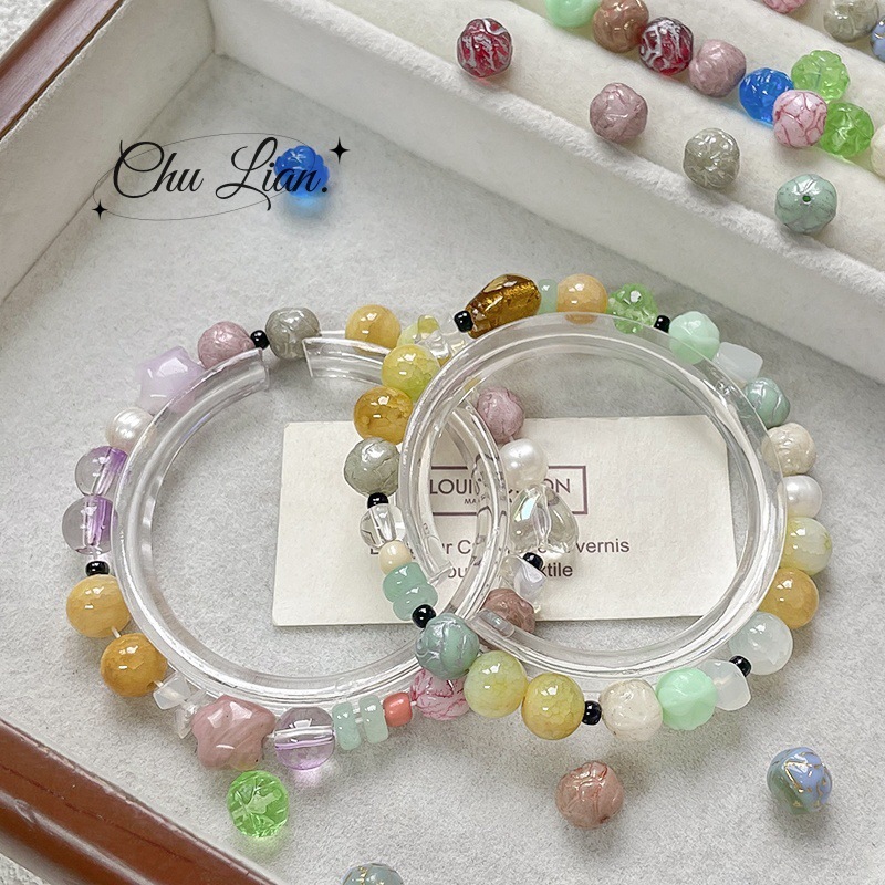 Bulk DIY Glass Lampwork Beads, Shiny Glazed Loose Beads for Handmade Jewelry Accessories