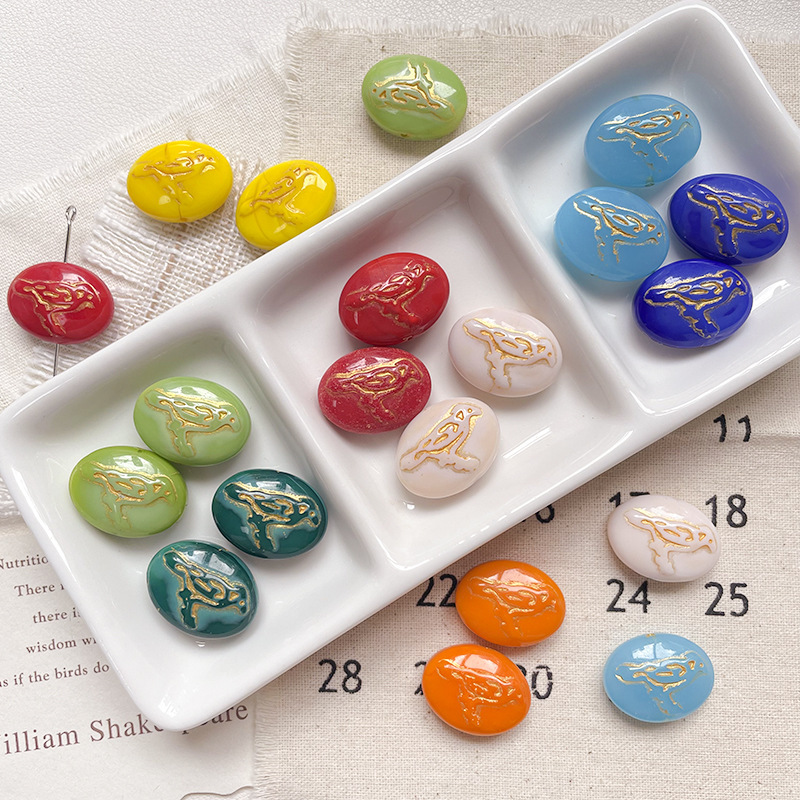 DIY Jewelry Making Glass Lampwork Beads, Bulk Glossy Glazed Loose Bead Accessories